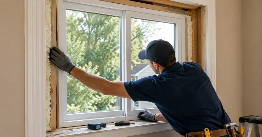 close-up of Low-E glass coating on an insulated window Fairview, Brantford
