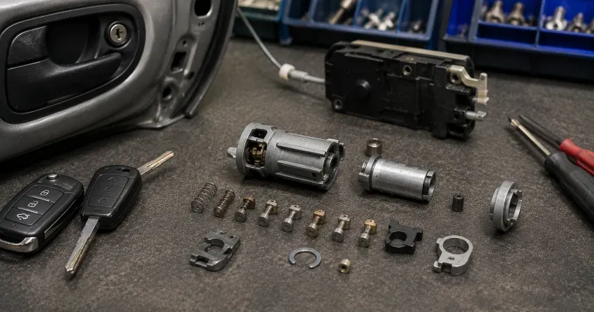 technician testing a car key fob during Car Lock Repair Mayfair, Brantford